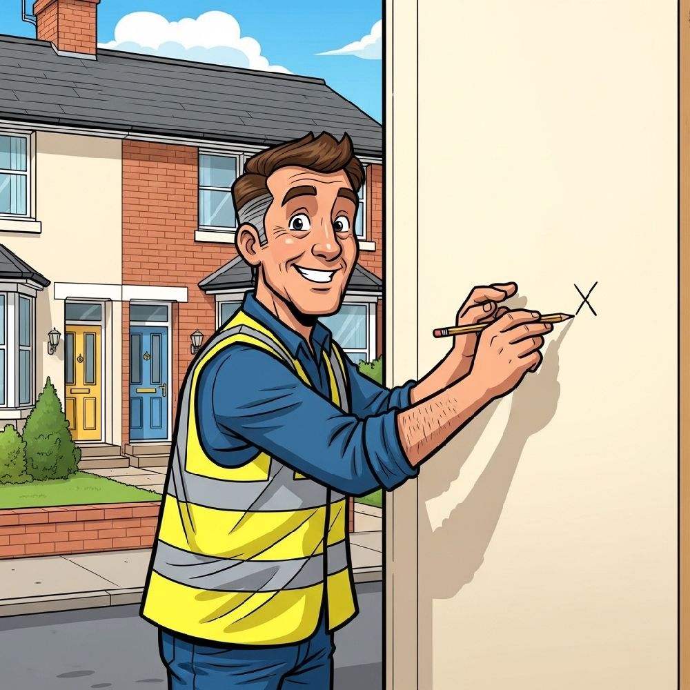 Electrician installing a wall-mounted EV charger at a residential property